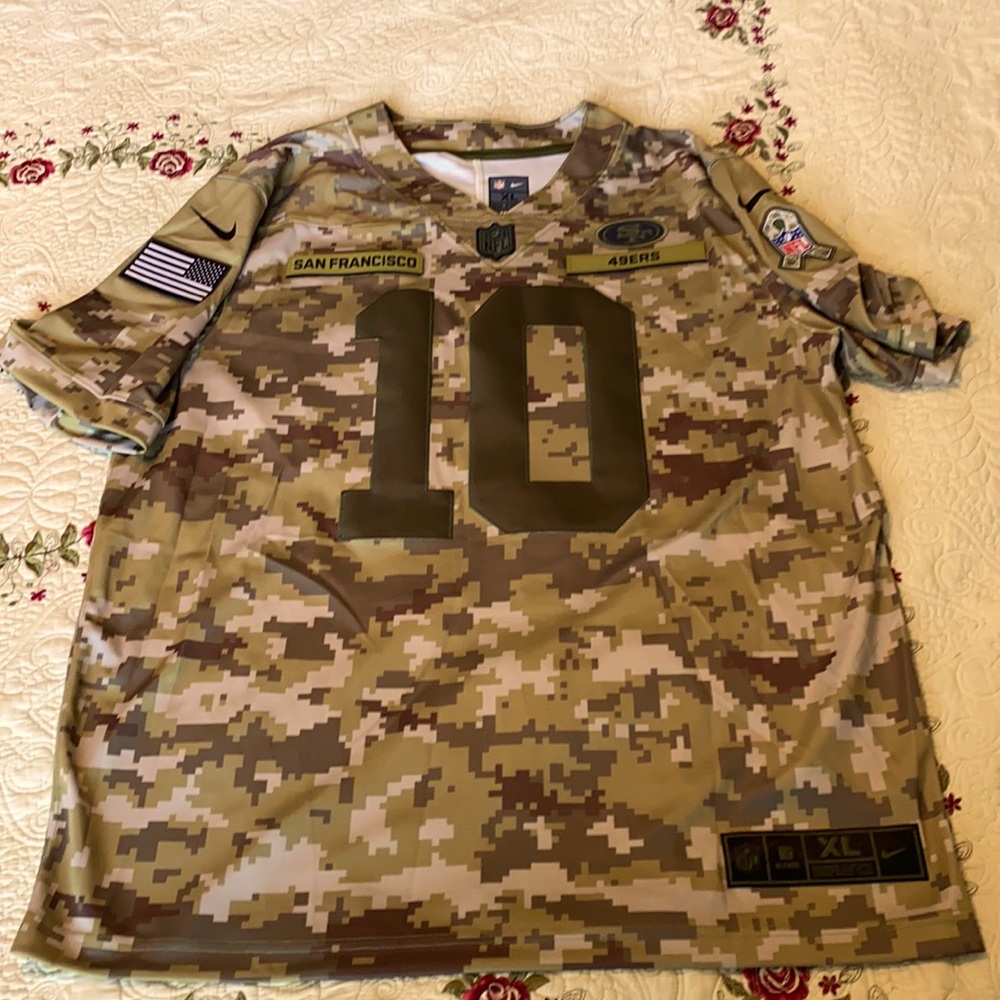 NIKE JIMMY GAROPPOLO SAN FRANCISCO 49ERS CAMO SALUTE TO SERVICE JERSEY
